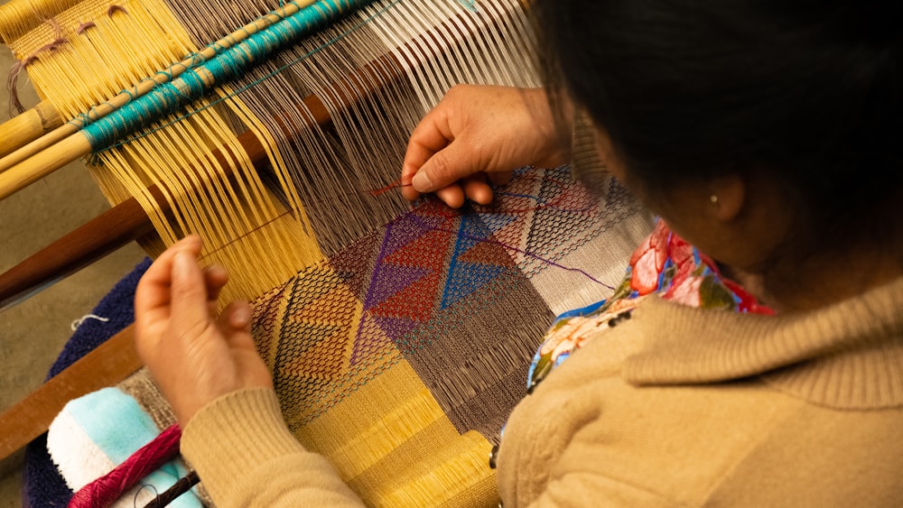 Master weaver Ramu Nair at his Kanchipuram pit-loom