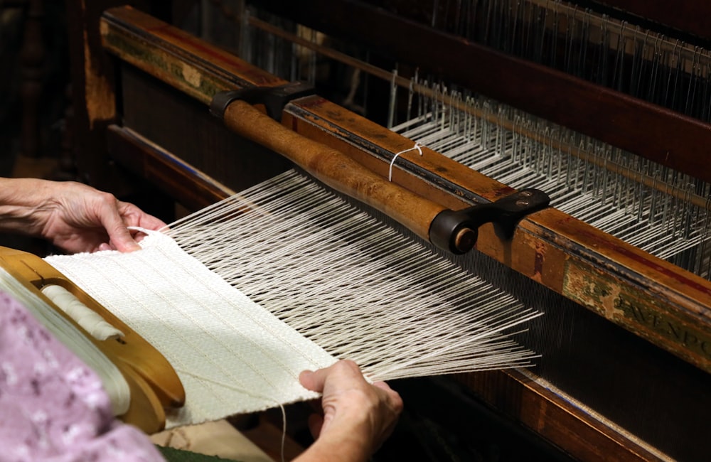 Lakshmi Iyer weaving Mysore silk crepe in Karnataka